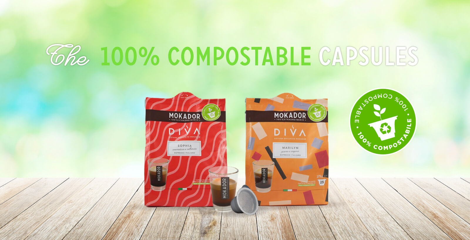 The 100% compostable capsules